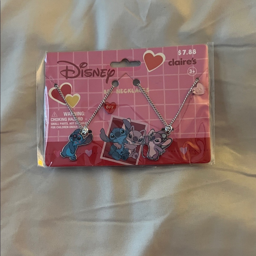 NWT Disney Lilo & Stitch Pink Kids Necklace Set by Claire's